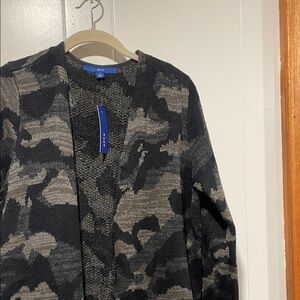 Apt. 9 Black and Gray Camo Cardigan